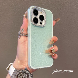เพชรกรอบglitter Blingเคสโทรศัพท์เข้ากันได้สําหรับ For iPhone 17 16 15 14 13 12 11 Pro Max Plus กรณี