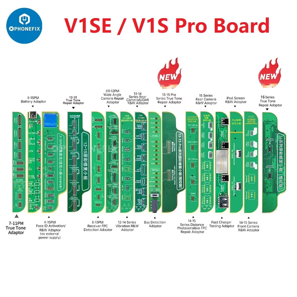 ใหม่ JCID JC V1SE V1S PRO Dot Matrix Face LCD True Tone แสงสีเดิมลายนิ้วมือแบตเตอรี่สําหรับ X-16pm