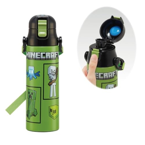 Skater Water Bottle 580ml Minecraft Direct Drinking Stainless Steel Sports Bottle SDC6N-A