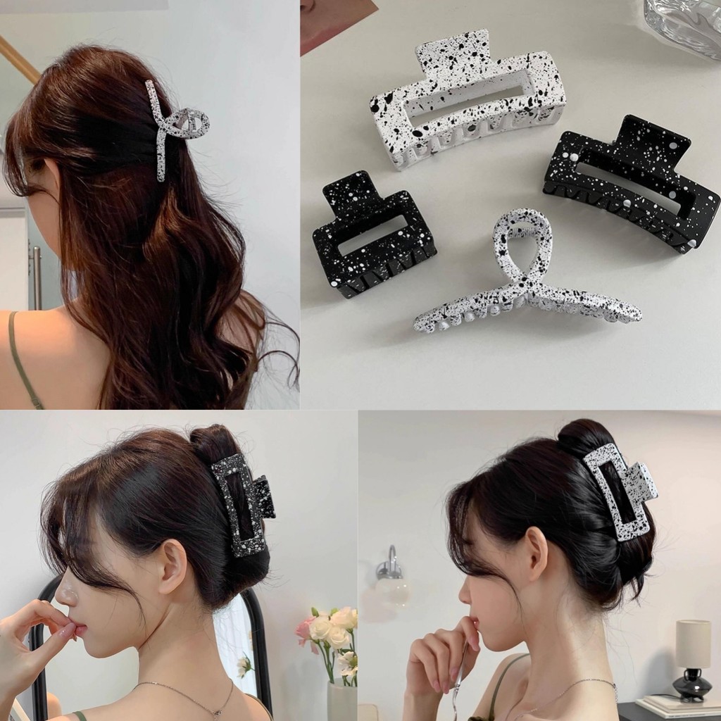 L.A Shop★สไตล์ใหม่★กิ๊ฟหนีบผม ลายหินอ่อนขาวและดำน่ารักๆ สีพื้น ใส่ได้ง่ายๆทุกๆวัน "VO-15"