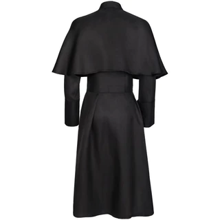 ยุคกลาง Priest เครื่องแต่งกายโรมันศาสนาคาทอลิกคริสตจักร Retro Pope Pastor พ่อภารกิจ Mass Robe Clergy Batina ครบชุดคอสเพลย์ W008