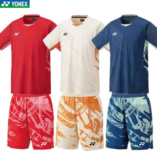 New 2025 YY เสื้อยืดแบดมินตันแขนสั้น Jersey Set Tops กางเกงไ…