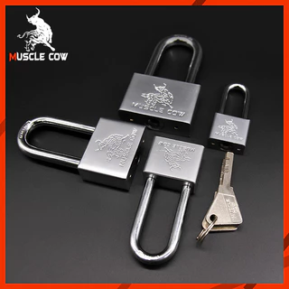 MUSCLE COW แม่กุญแจสีเงิน 3 ขนาด 30/40/50/60 มม. พร้อมลูกกุญแจ 4 ดอก แข็งแรง ทนทาน คุณภาพสูง