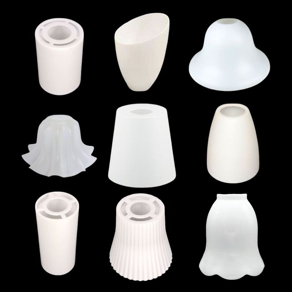 12acrylic โคมไฟขนาดเล็ก shell รอบหลอดยาวทรงกรวย อะคริลิคขนาดเล็กโคมไฟ shell รอบหลอดยาว Tapered E27 Universal E14 นมสีขาว Anti-Glare โคมไฟฝาครอบอุปกรณ์เสริม 02.26