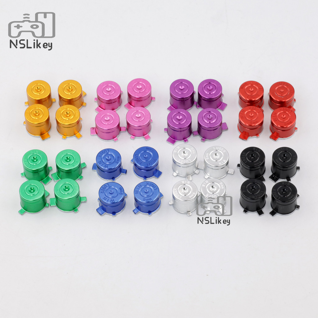 Nslikey ปุ่มกดกระสุนโลหะอลูมิเนียม ABXY สําหรับ Playstation5 Dpad Thumbsticks สําหรับจอย PS5