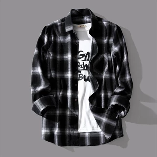 [จัดส่งในท้องถิ่น] MAI เสื้อแจ็คเก็ตแขนยาว เวอร์ชันเกาหลี หลวม ลายสก๊อต อเนกประสงค์ ฤดูใบไม้ร่วง แฟชั่น All-match