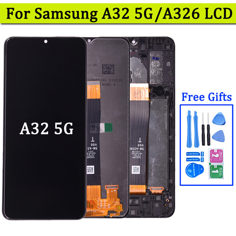 6.5 "LCD สําหรับ Samsung A32 5G A326 LCD กรอบหน้าจอสัมผัส Digitizer LCD สําหรับ Samsung SM-A326B A32