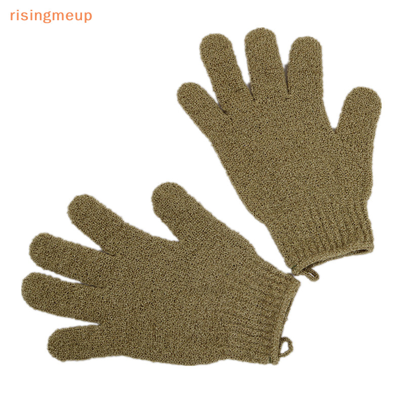 [risingmeup] ถุงมือฟองน้ํา ขัดผิว ให้ความชุ่มชื้น สําหรับอาบน้ํา สปา 1 คู่