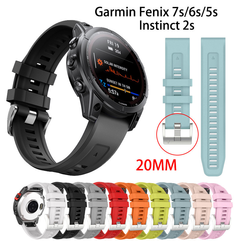 สายรัดซิลิโคน Quick Fit 20 มม. สําหรับ Garmin Fenix 7S 6S 5S Instinct 2S