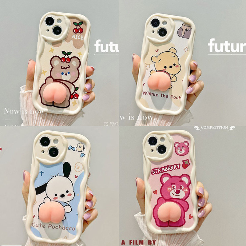 เคสโทรศัพท์มือถือนิ่ม ลายการ์ตูนหมีสตรอเบอร์รี่ Pochacco 3D น่ารัก DIY สําหรับ Samsung Galaxy A02 A02S A03 Core A04S A05S A10 A10S A11 A12 A13 A14 A15 M10 M11