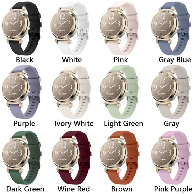 สายนาฬิกาข้อมือซิลิโคน เนื้อแมตต์ กันเหงื่อ สีแคนดี้ เรียบง่าย สําหรับ Garmin Lily 2 Lily2