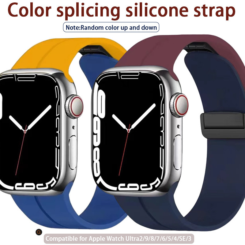 สายนาฬิกาข้อมือซิลิโคน สําหรับ Apple Watch Ultra 2 49 มม. 45 มม. 41 มม. 42 มม. 44 มม. 40 มม. 38 มม. iWatch series 9 8 7 6 5 4 3 SE