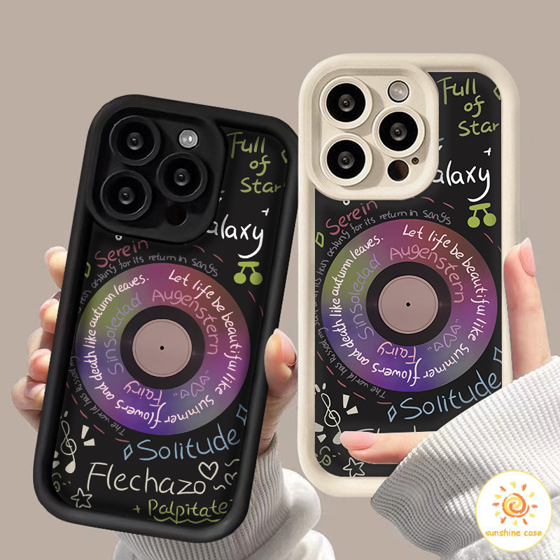 เคสโทรศัพท์บันทึกเพลงอินเทรนด์การป้องกันสี่ขอบ ไอโฟน11 For iPhone12 13 14 15Pro MAX X XS XR 6 7 8Plus SE2020 เคสโทรศัพท์
