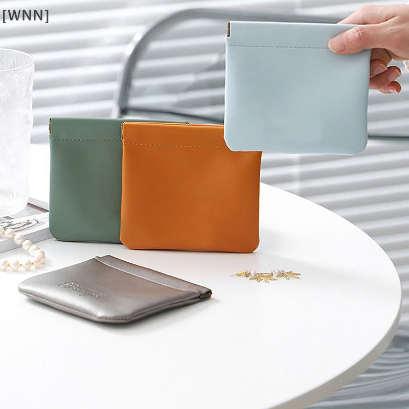 [WNN] พร้อมส่ง กระเป๋าหนัง เก็บเหรียญ กุญแจ เครื่องประดับ หูฟัง