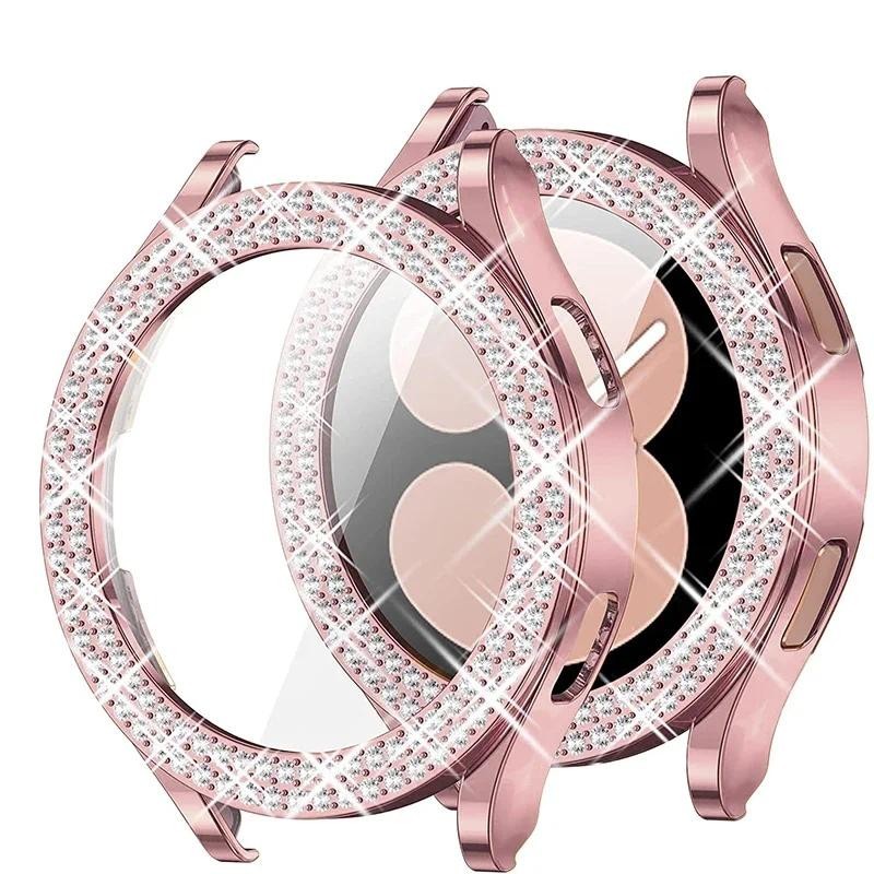 เคสนาฬิกาข้อมือ ประดับเพชร สองแถว วิบวับ อุปกรณ์เสริม สําหรับ Samsung Galaxy Watch 6 4 Case 40 มม. 4