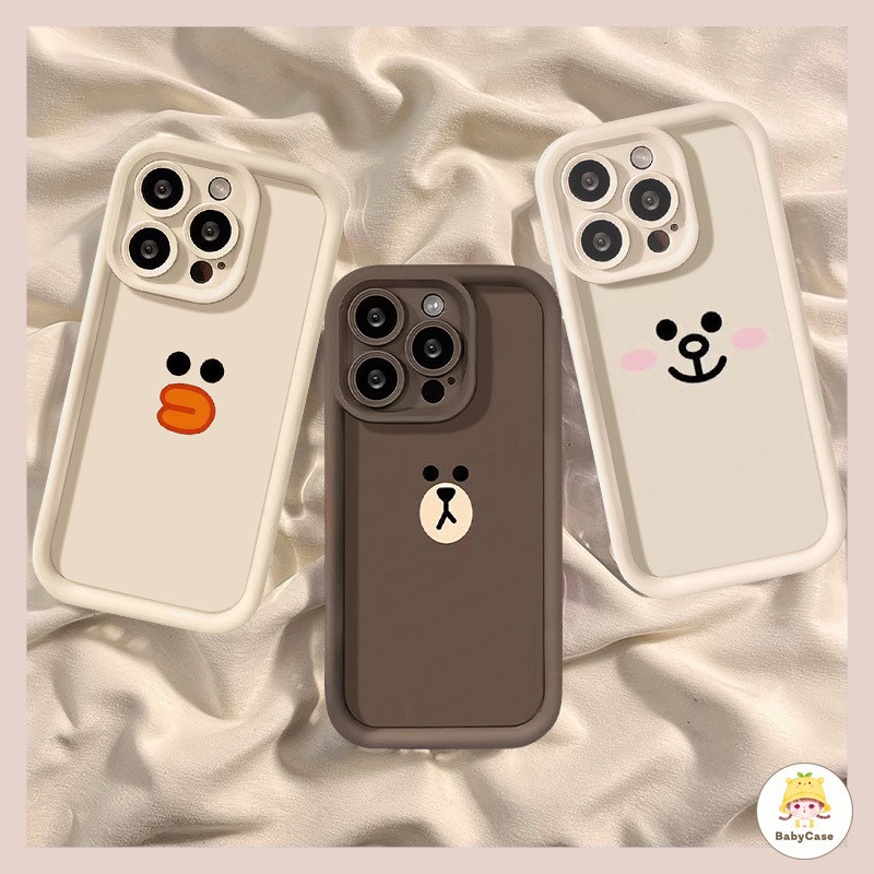 เคสนิ่มลายกระต่ายหมีเป็ดน่ารักเรียบง่ายสำหรับ iPhone 7Plus 15 11 12 13 14 Pro Max XR 8Plus 15 7 6s 8 6 Plus XS X Max
