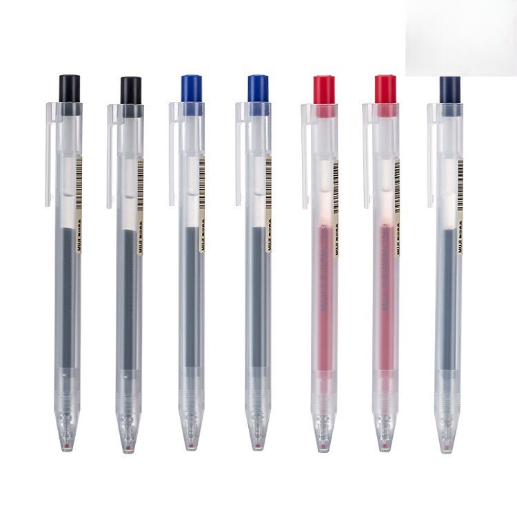 Mujl ปากกาแบบกด และไส้ปากกาเจล ขนาด 0.5 มม.