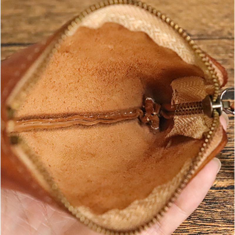 Caxill กระเป๋าใส่เหรียญ หนังวัวแท้ ใบยาว น้ําหนักเบา สไตล์วินเทจ 2024 - รูปที่ 3