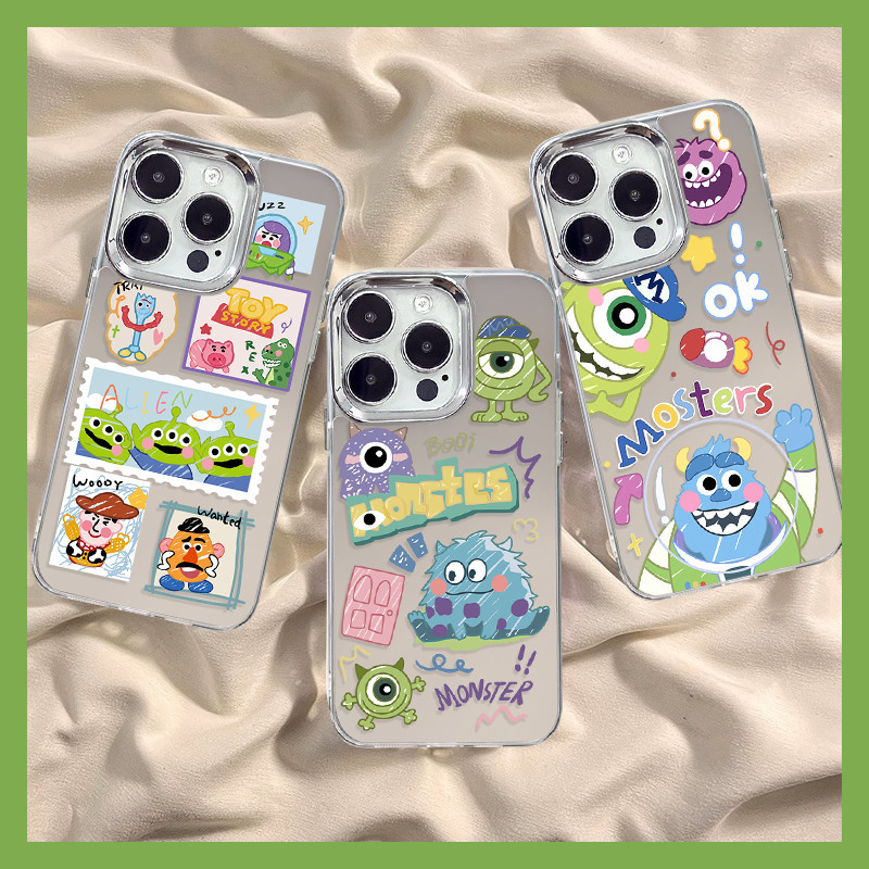 น่ารัก Toy Story Buzz Lightyear Monster ฝาครอบเลนส์โลหะสำหรับ IPhone 11 13 15 12 14 Pro Max XR 7Plus 8Plus 7 8 X XS Max