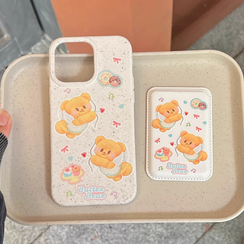 เคสโทรศัพท์มือถือ แบบนิ่ม กันกระแทก มีกระเป๋าสตางค์ สีเหลือง สําหรับ Iphone 11 12promax 12 13 14 15 pro 14promax 15promax