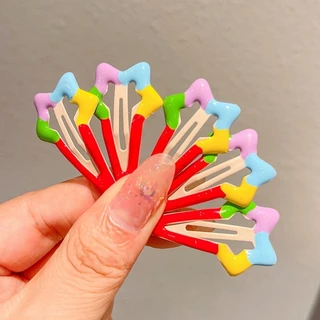 1 ชิ ้ นสายรุ ้ งสีเด ็ กทารกเด ็ ก Hairpin Duckbill คลิปผม Bangs Headwear อุปกรณ ์ เสริม