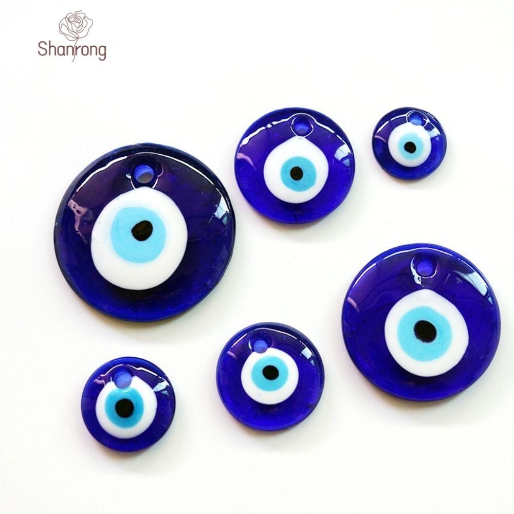Shanrong Evil Eye Charms ลูกปัด 25/30/40/60MM รอบ Blue Eye จี ้ ตุรกีคลาสสิก Lucky Lucky Blue Eye เครื ่ องประดับของขวัญ