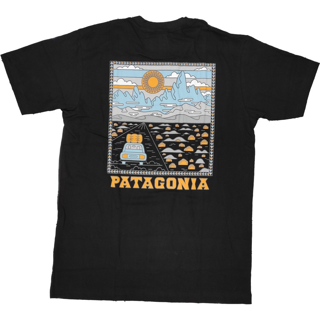 2024 patagonia เสื้อยืด คอกลม แขนสั้น แฟชั่น ภูเขา พาธาโกเนีย พาตาโกเนีย summit road ถนน パタゴニア unise