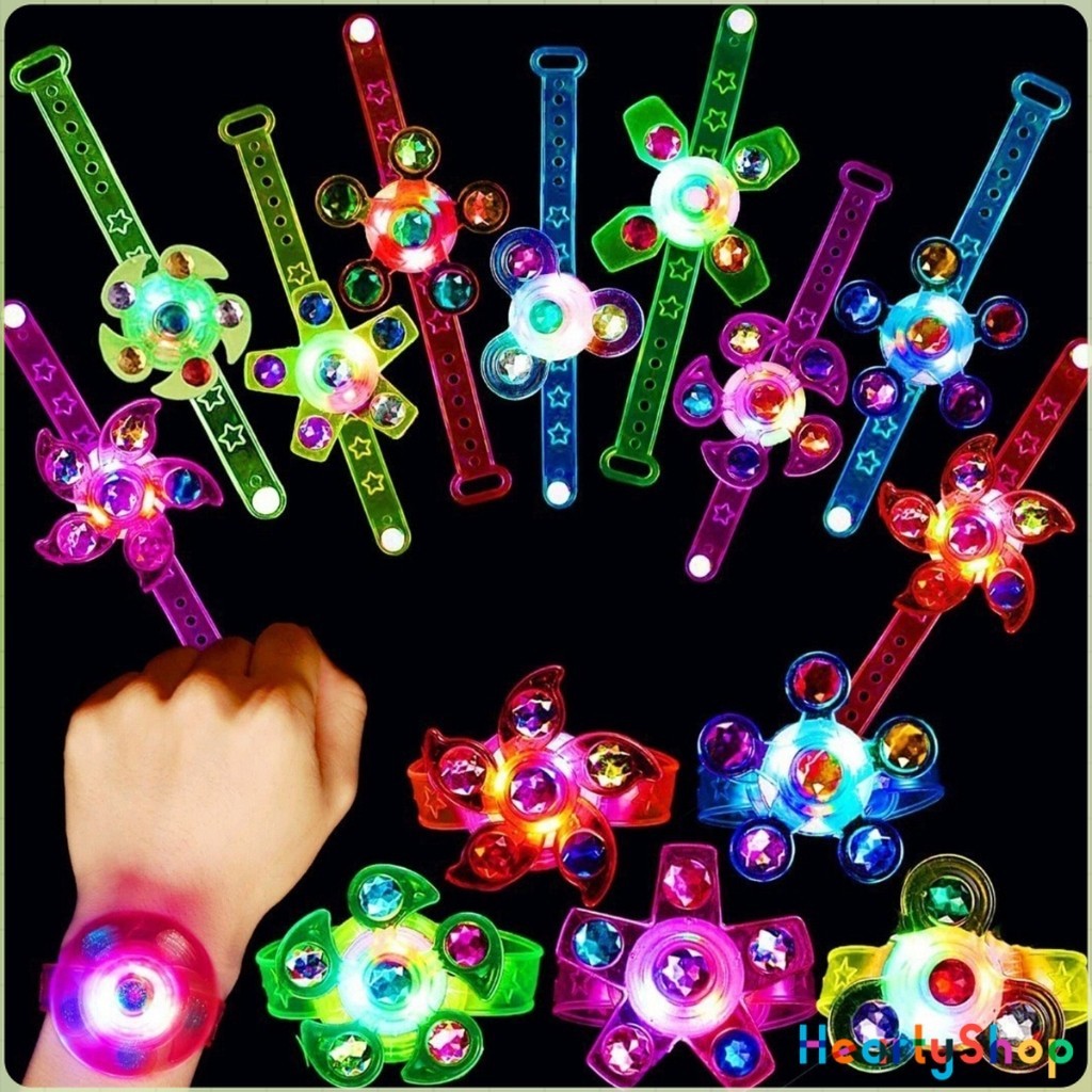 HeartyShop พร้อมจัดส่งในไทย สายรัดข้อมือ สปินเนอร์ ของเล่น ราคาต่อชิ้น คละสี Flash Gyro Bracelet