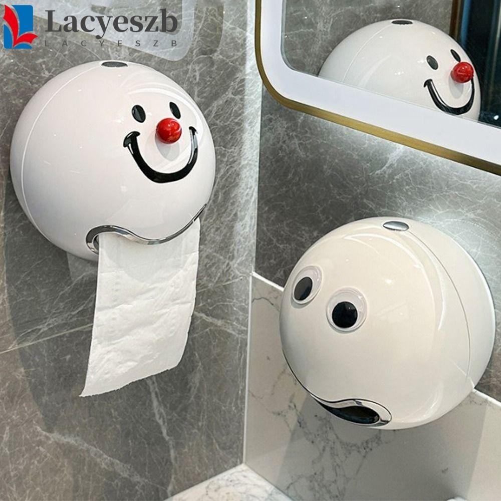 Lacyeszb กระดาษชําระคอนเทนเนอร ์ , ติดผนัง Smile Face กระดาษชําระม ้ วนผู ้ ถือ , สะดวกพลาสติกตกแต ่ งรูปลูกบอลกระดาษชําระอุปกรณ ์ ห ้ องน ้ ํา