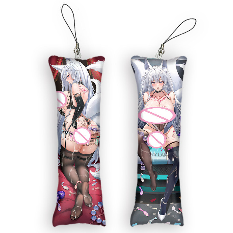 Azur Lane เซ็กซี่ Shinano Mini Dakimakura พวงกุญแจน่ารักอะนิเมะพวงกุญแจหมอนขนาดเล็กตกแต่งจี้ Otaku ข