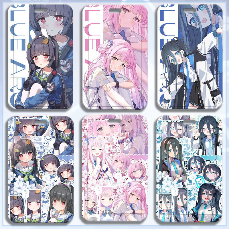 Blue Archive สินค้านักเรียนชื่อแท็กกันน้ํา ABS เปลือกแข็งเลื่อนปกสาวผู้ถือบัตร