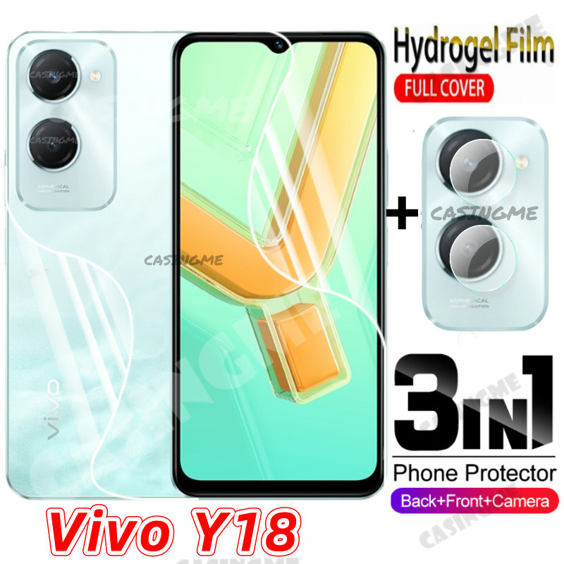 Vivo Y18 Y28s 2024 ฟิล์มไฮโดรเจลด้านหน้ากลับคลุมทั้งหมดกล้องด้านหลังฟิล์มป้องกันสําหรับ Vivo Y18 Y 1