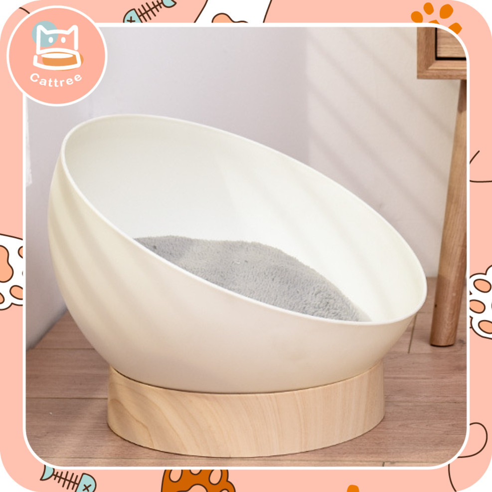 ที่นอนแมว หลุมนอนแมว ถ้วยนอนแมว สไตล์มินิมอล แบบพลาสติก ขนาด40x40cm