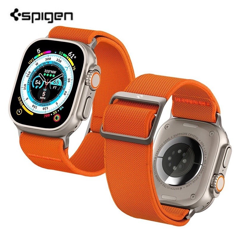 Spigen สายทอไนลอน Solo Loop สําหรับ apple Watch Ultra 49/45/44/42/41/40/38mm iWatch Series 9 8 7 6 5 4 3 SE Ultra2