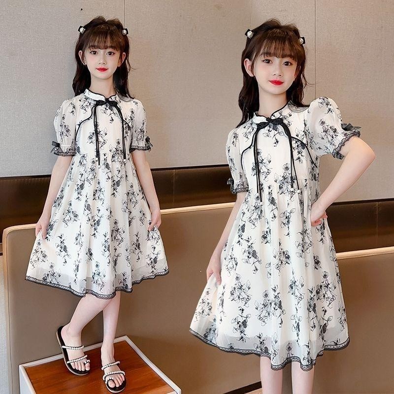 Pippikids เด็กผู้หญิง Cheongsam ฤดูร้อนเด็กชุด Chinoiserie Hanfu เด็ก Tang ชุดเด็กผู้หญิง