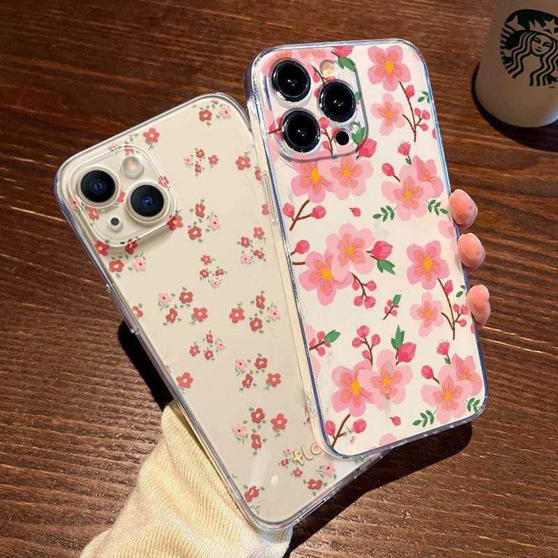 Ins ดอกไม้สําหรับ Samsung Galaxy S24 S23 S22 S21 Plus Ultra S23FE S20FE S21FE J7 Prime A12 A03 A32 Clear TPU ซิลิโคนนุ่มน่ารักเคสโทรศัพท์
