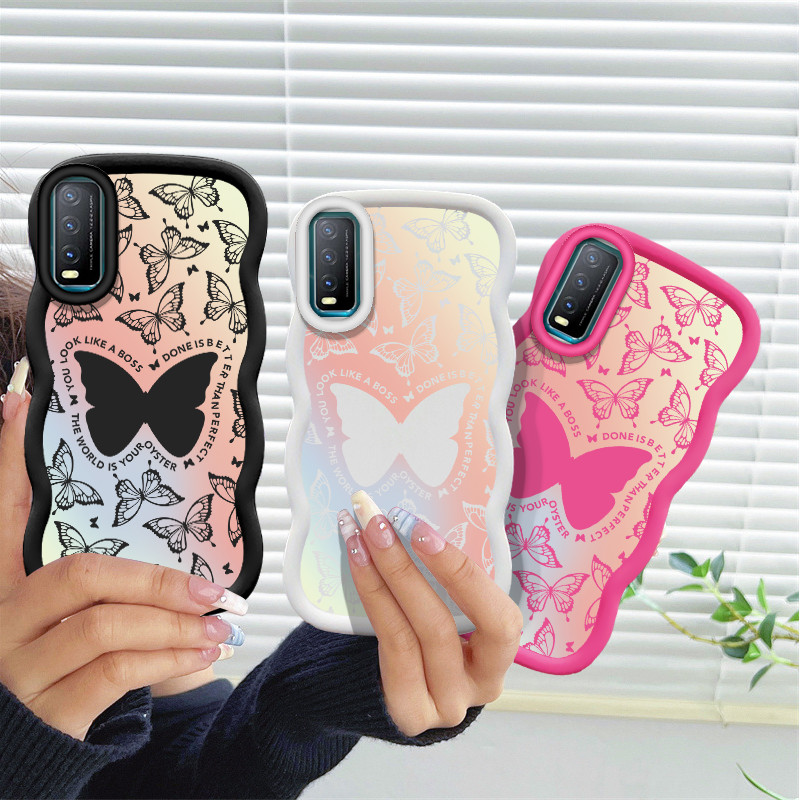 Insปลอกผีเสื้อสําหรับvivo T1X Y3S 2021 Y12S Y20a Y20T Y20 Y20i Y20s[G]/Y21 Y21S Y21A Y22 Y22 Y22S Y22S Y22S Y22S Y27 ดาวเงาTPUเลนส์TPU Soft Dreamy Starเลนส์เคสโทรศัพท์