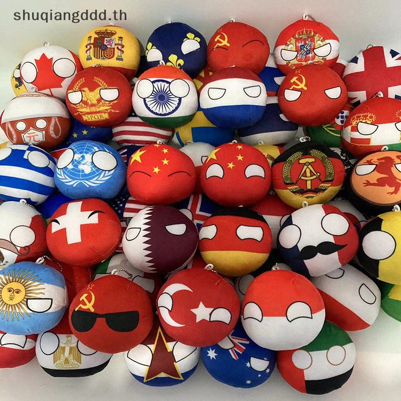 < Sqth > ของขวัญคริสต์มาส New Country Ball Plushies 10 ซม.Polandball จี้ Country Flag Balls Countryball ยัดตุ๊กตา