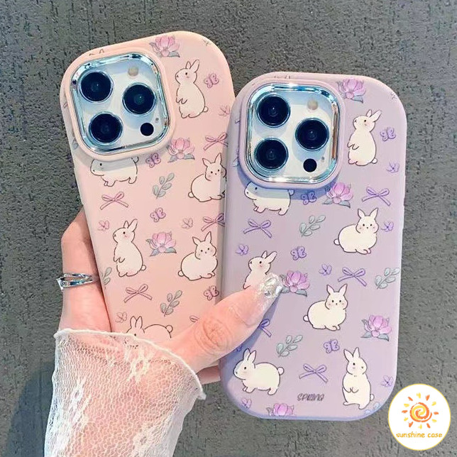 เคสโทรศัพท์มือถือลายการ์ตูนกระต่ายน่ารัก ไอโฟน11 For iPhone11 12 13 14 15Pro MAX X XS 6 7 8Plus SE2020เคสโทรศัพท์