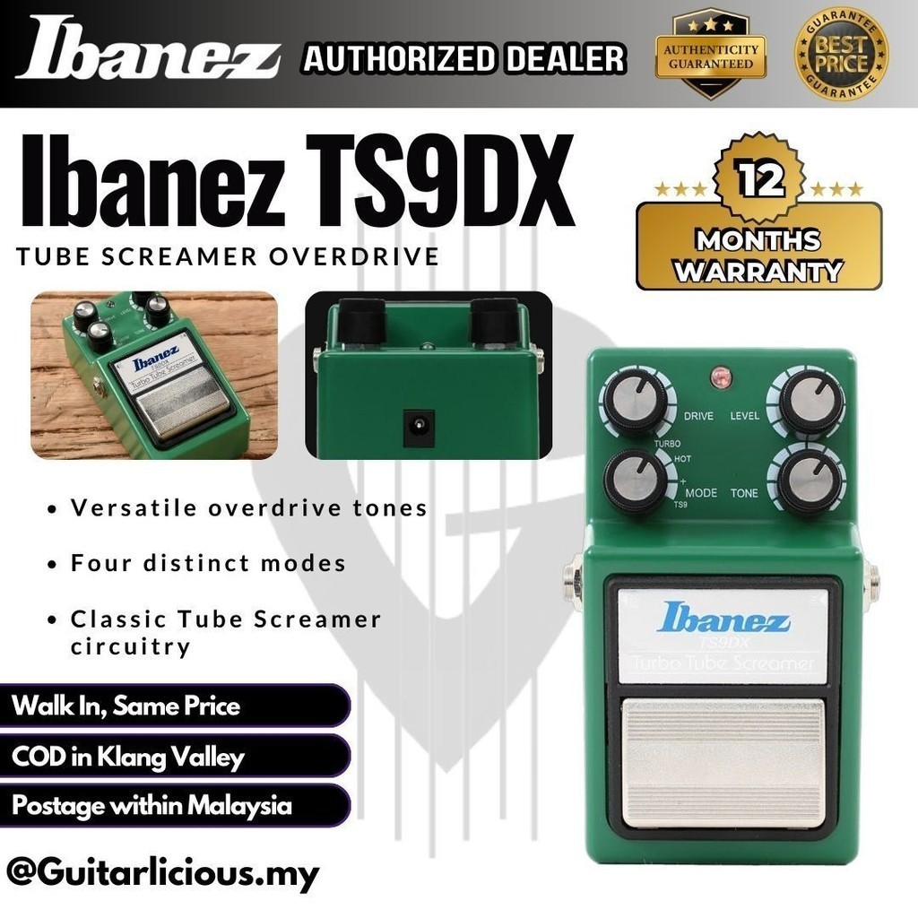 Ibanez TS9DX Tube Screamer Overdrive Distortion Pedal ( TS9 DX / TS9-DX )