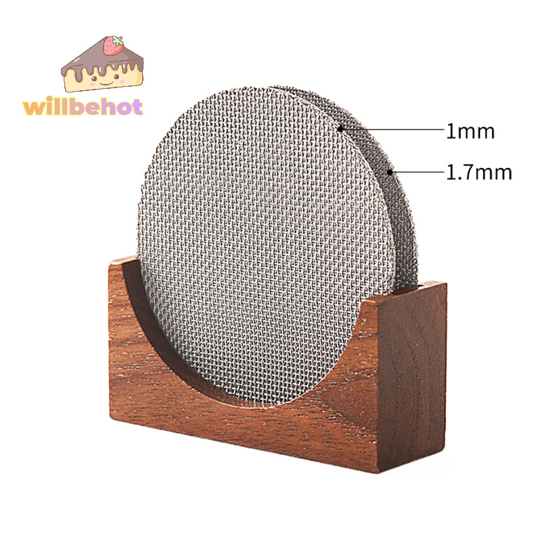 [WillbehotT] สําหรับ 51 มม./58 มม.Puck Screen Espresso Coffee Filter Screen Holder ชงกาแฟ Puck Screen Walnut Stand Rack [ใหม่]