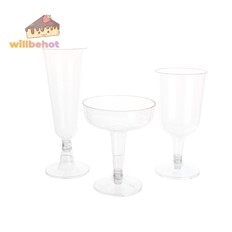 [WillbehotT] 10 ชิ้นพลาสติกใสแชมเปญค็อกเทลบาร์ถ้วย Toasg แว่นตา Drinkware สําหรับวันเกิดงานแต่งงานครบรอบเทศกาล [ใหม่]