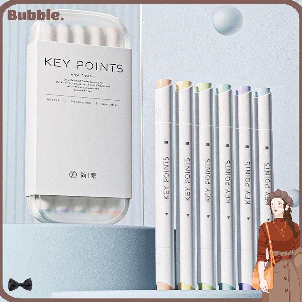 Bubble Highlighter, เครื ่ องเขียนปากกาเรืองแสงสองหัว , Creative Learning Line ปากกามาร ์ กเกอร ์ สีโรงเรียนอุปกรณ ์ สํานักงาน