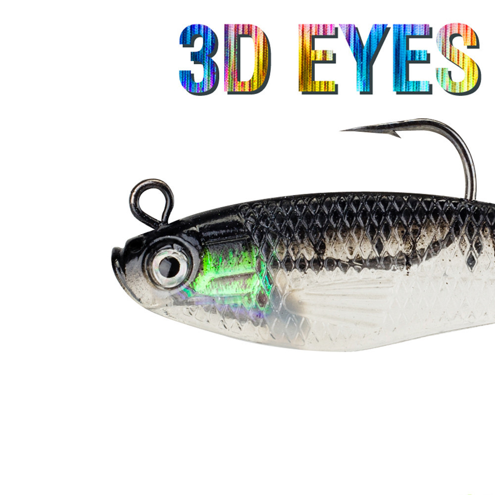 เหยื่อตกปลานุ่ม Pre-Rigged Jig Head 5 ชิ้น 8 เซนติเมตร/9 กรัมเหยื่อตกปลา T หาง Swimbait สําหรับเบสตกปลา Sinking เหยื่อตกปลาสําหรับน้ําเค็มน้ําจืด - รูปที่ 2