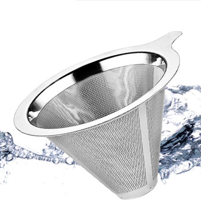 [HYGETH]Stainless Steel Coffee Filter Pour Over Cone Dripper Cup Tea Strainer Stand Tool[Ready stock]