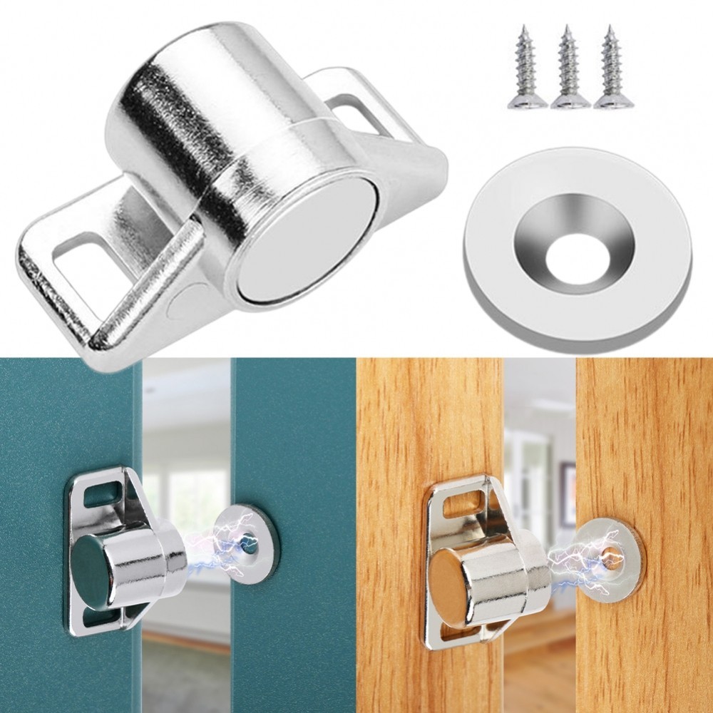 [HYGETH]Door Lock Magnetic Catch Stopper Zinc Alloy Cabinet Door Touch Suction[Ready stock]