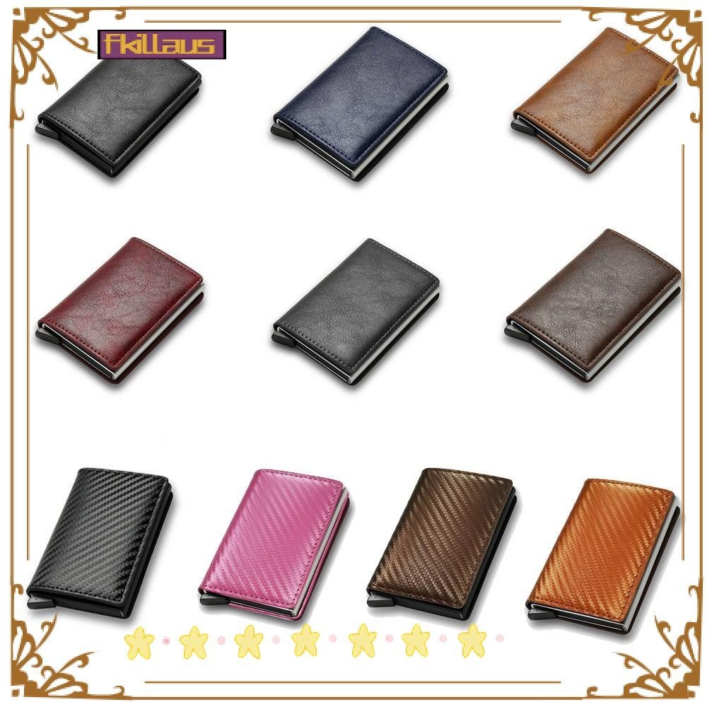 Fkillaus Rfid Card Holder Bank Card ID บัตรเครดิตและ ID Holders Mens Wallet Protected Anti Rfid