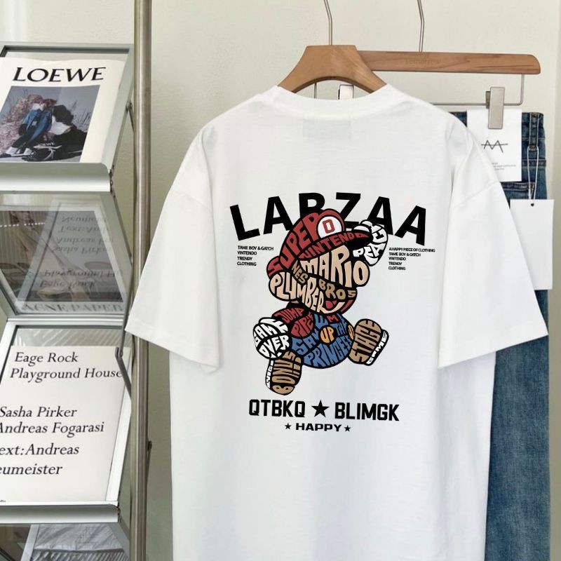 Basi[ใหม่ ]เสื้อยืดแขนสั้น ลายอินเทรนด์Retro Street oversize ผ้าคอตตอนเย็นๆนิ่มๆ งานดีไม่หดไม่ย้วย วัยรุ่น ฮิปฮอปLABZAAA