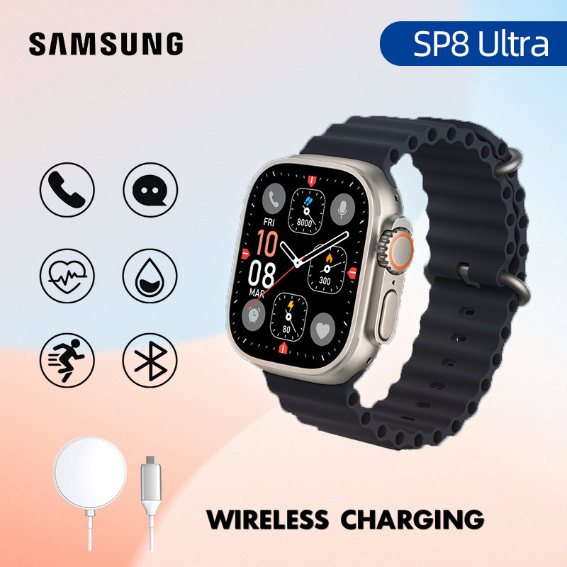 Samsung นาฬิกาข้อมือสมาร์ทวอทช์ นาฬิกากีฬา นาฬิกาคู่ กันน้ํา 1GB ROM เข็มทิศ บลูทูธ NFC Heart Rate H13 Ultra Plus