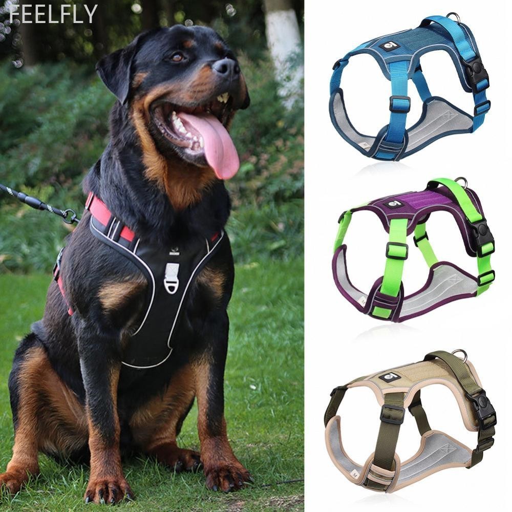 Felfly สายรัดสัตว ์ เลี ้ ยงสะท ้ อนแสงสายรัดสุนัขเสื ้ อกั ๊ กปรับความปลอดภัยสายรัดสําหรับสุนัขขนาดกลางขนาดใหญ ่ French Bulldog สายรัดเดิน I7T4